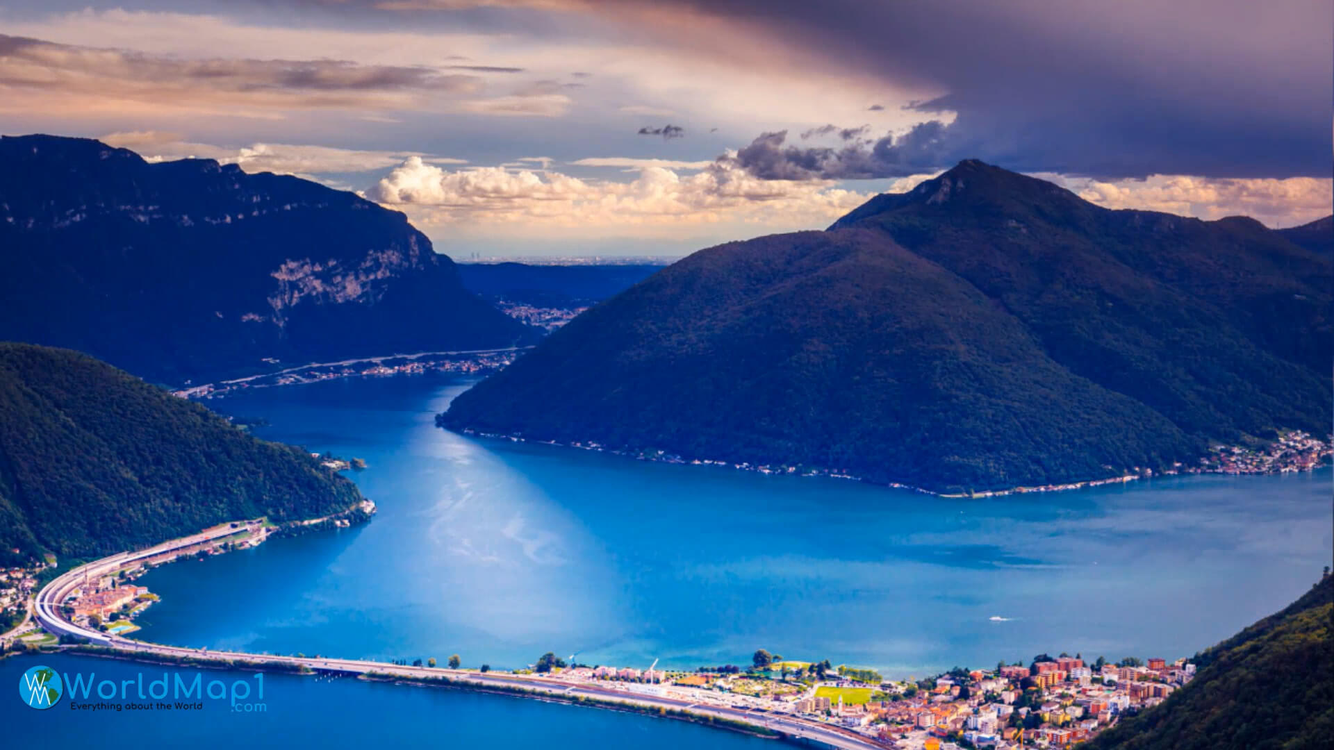 Lugano Lake Near Italy Border
